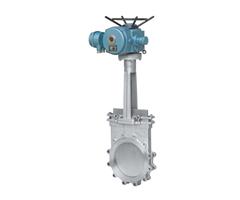 Electric plum shaped knife gate valve